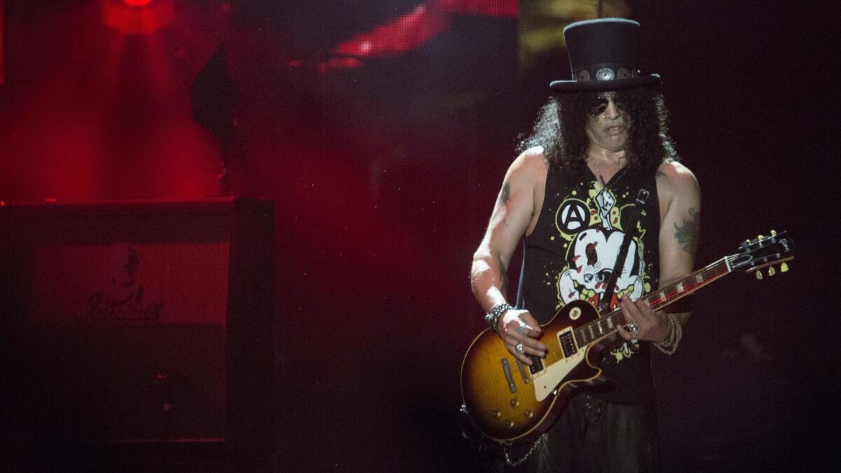 Slash with Guns N' Roses at the 2016 Coachella Valley Music and Arts Festival.
