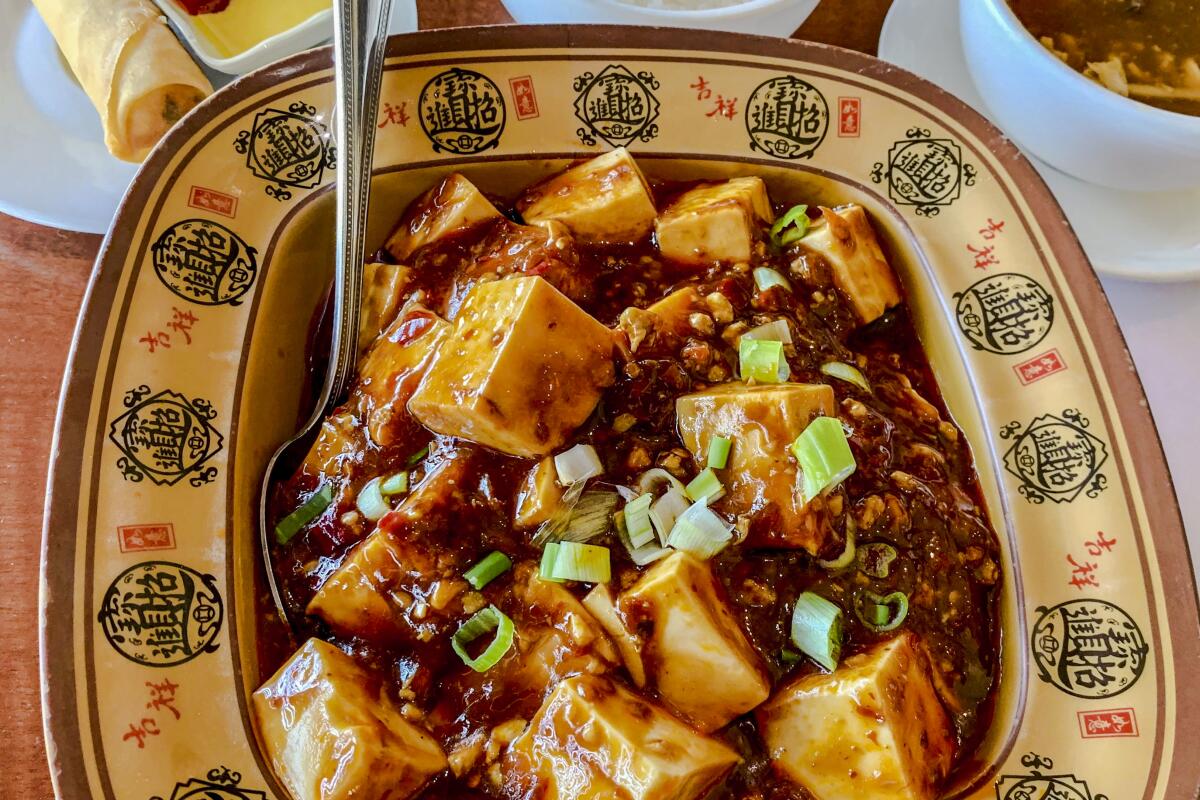 A mapo tofu dish from Chengdu House.