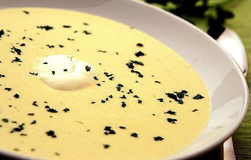 Sweet corn and parsnip soup