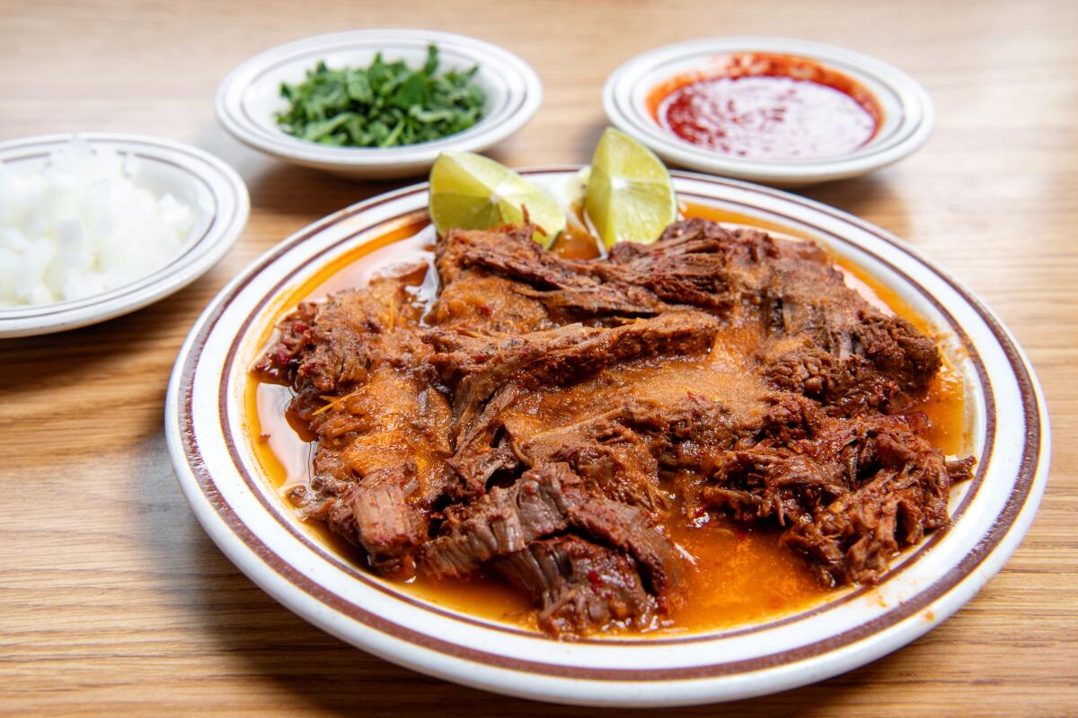 Zacatecas-style birria de res makes a rare appearance at Zacatecas Restaurant in Hawthorne.(