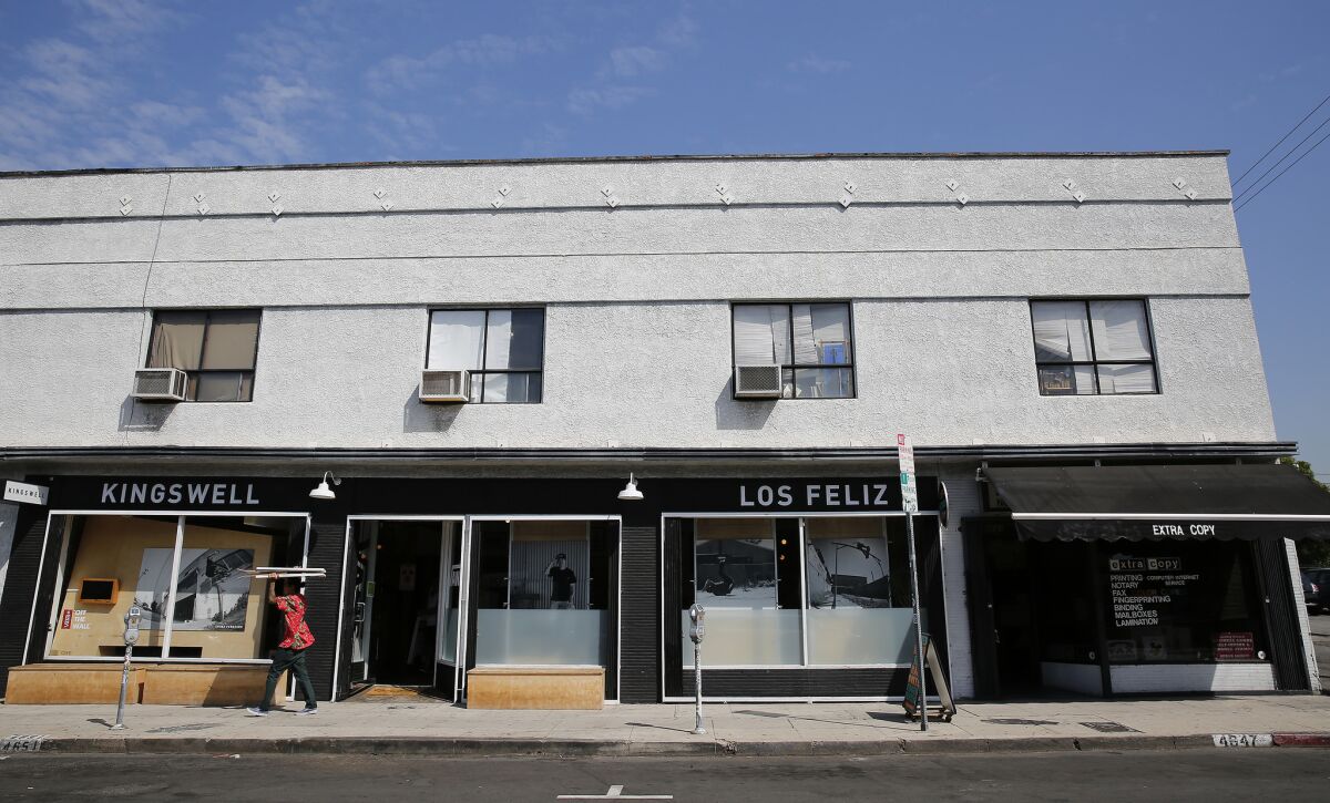 This building at the corner of Vermont and Kingswell avenues in Los Feliz once housed the original offices of Disney Bros. Studio. Now, the company's former space is occupied by a photocopy shop and a skateboard boutique that also includes a tattoo parlor.
