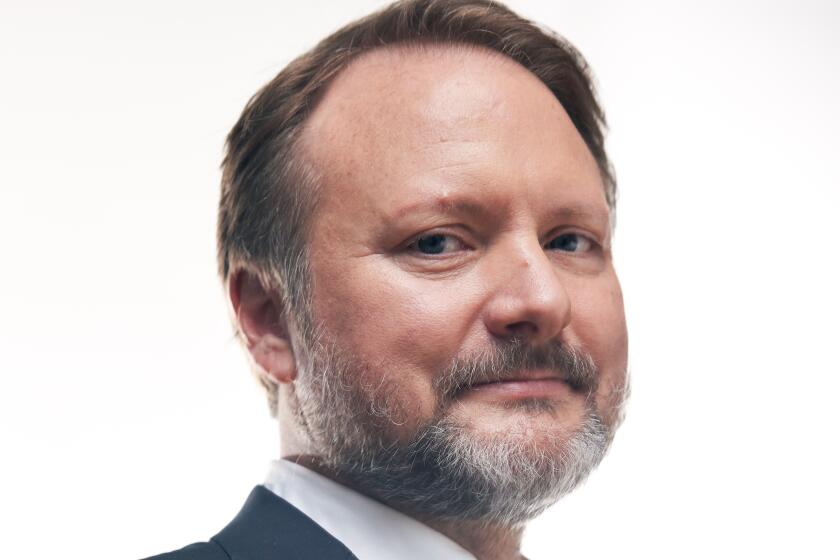 Rian Johnson photographed at the 2022 Oscar Roundtables in the Los Angeles Times studio
