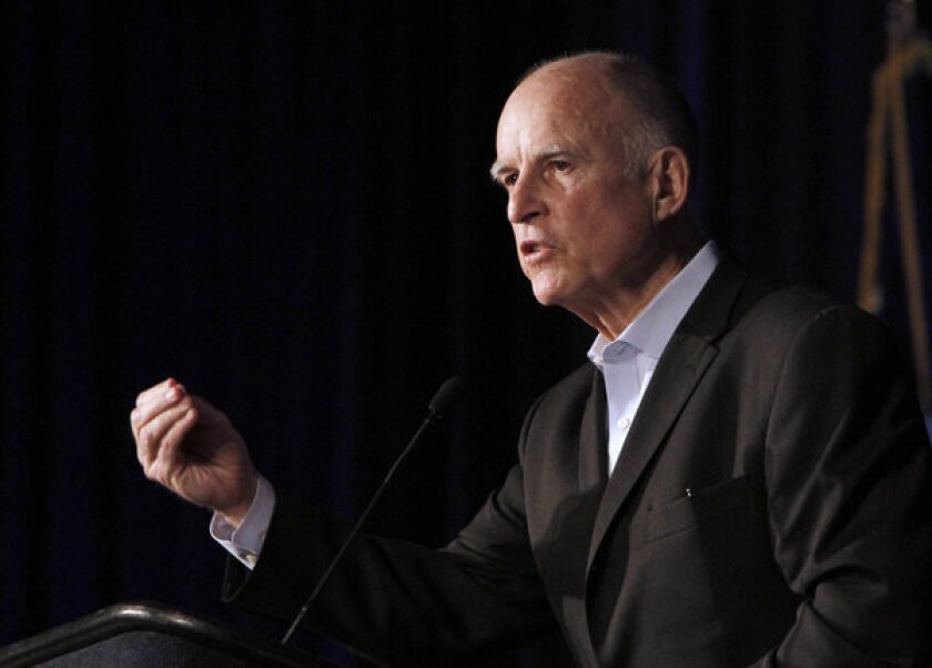 Gov. Jerry Brown speaks before the California Medical Association meeting in Sacramento, Calif.
