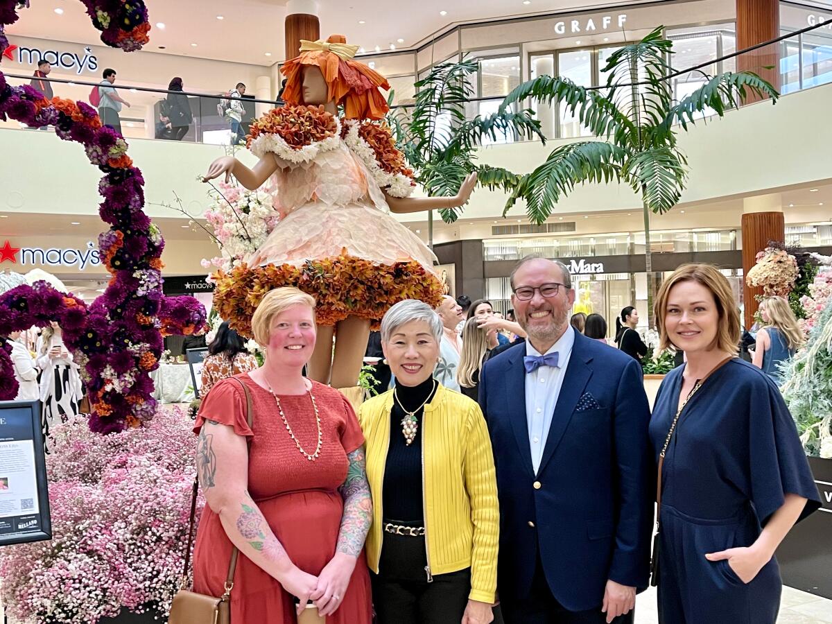 Pink Poppy Designs artist Becky Rice with Bowers chairwoman Anne Shih, CEO Seán O’Harrow and Kelly Bishop.
