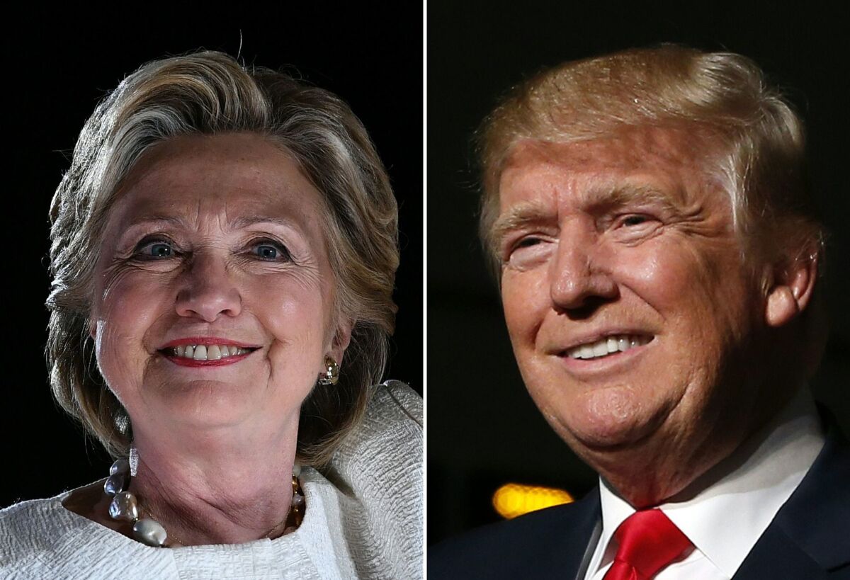 Democratic presidential nominee Hillary Clinton and Republican presidential nominee Donald Trump.