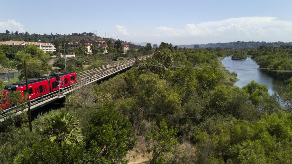  The Trolley runs the length of Mission Valley. 