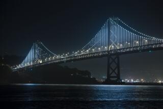 San Francisco-Oakland, California-May 4, 2026-In the decade after they went up, the 25,000 LED lights illuminating the western side of the Bay Bridge endured a brutal pounding. The Bay Bridge is to be relit, with twice the lights. (Courtesy of Illuminate)