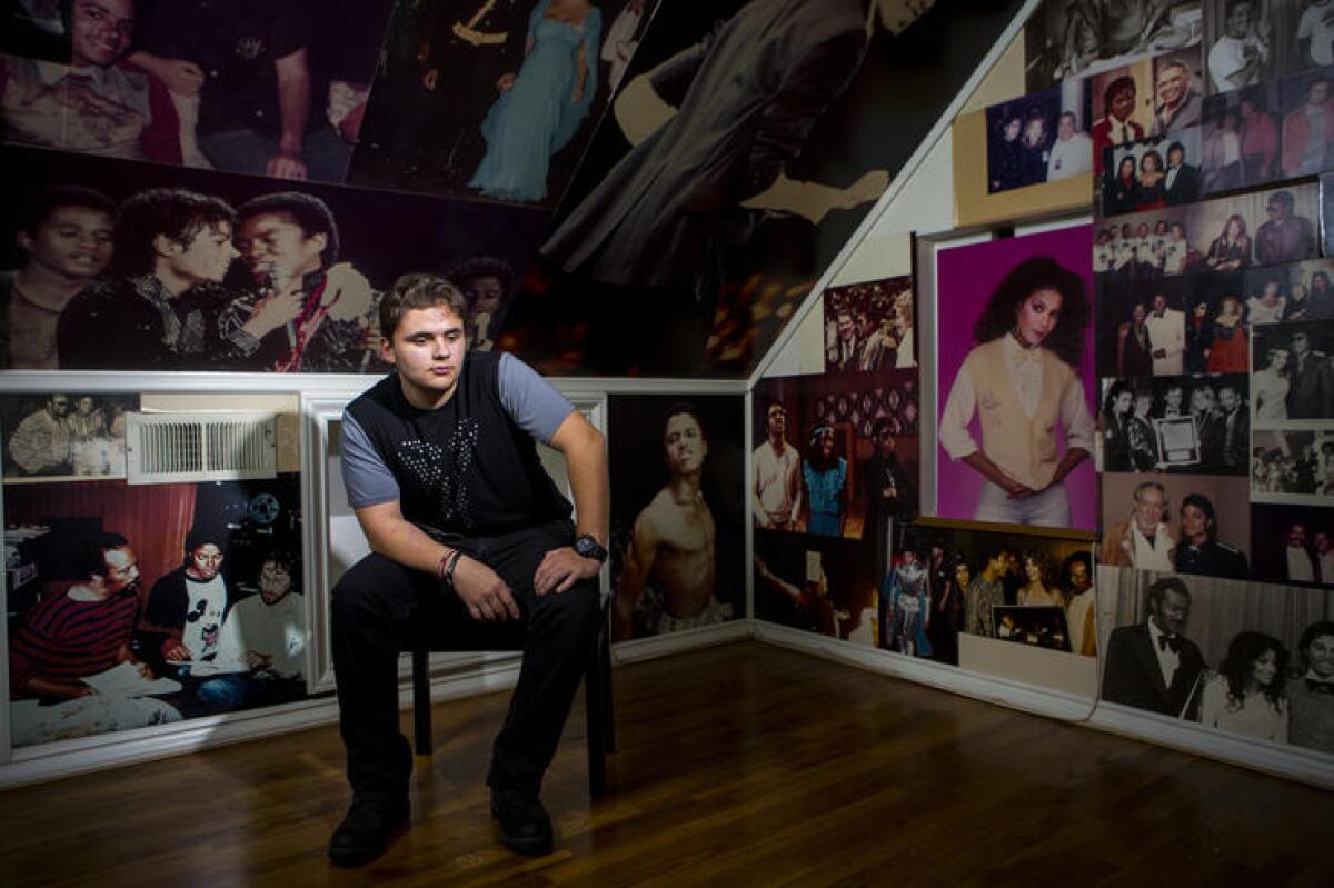 Michael Joseph "Prince" Jackson sits inside his father's childhood home in Encino.