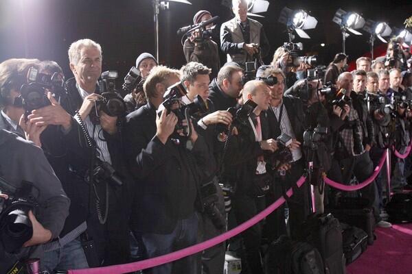 Photographers are lined up for the red-carpet arrivals at the MOCA New 30th Anniversary Gala.
