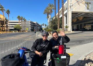 Maria Viesca-Garcia and Tomas Garcia celebrated Trump's win with a drink at the Trump International Hotel Las Vegas