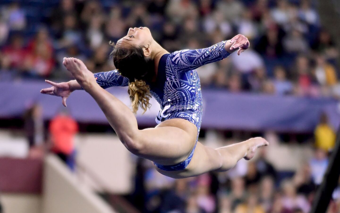 Katelyn Ohashi competes in the floor exercise.