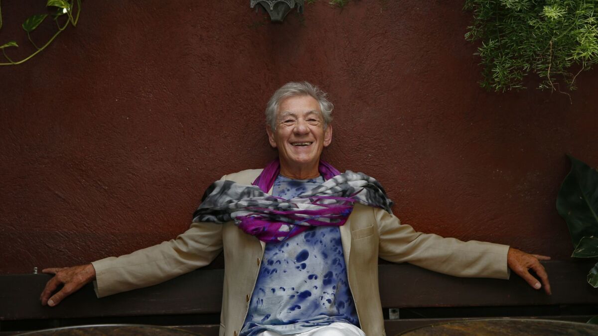 Ian McKellen poses for a portrait at  the Bar Marmont in West Hollywood on Oct 9, 2015.