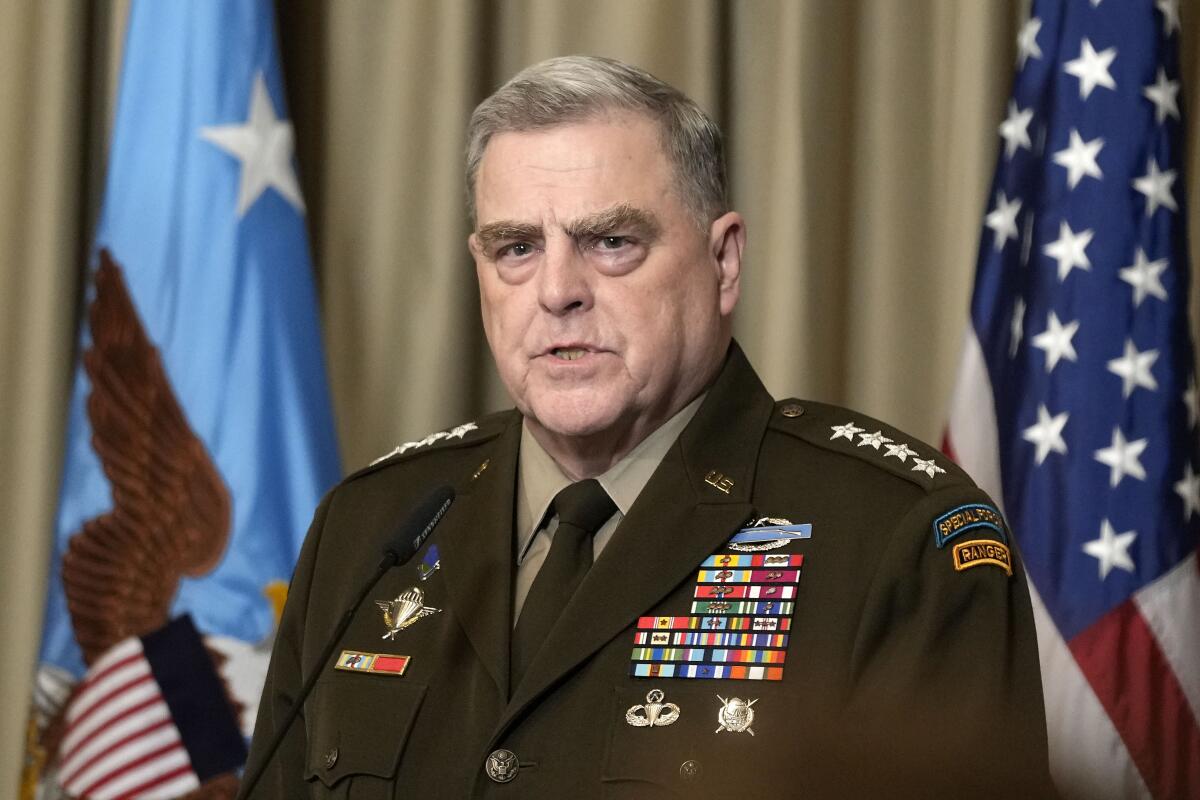 El general del Ejército estadounidense Mark Milley, presidente del Estado Mayor Conjunto,