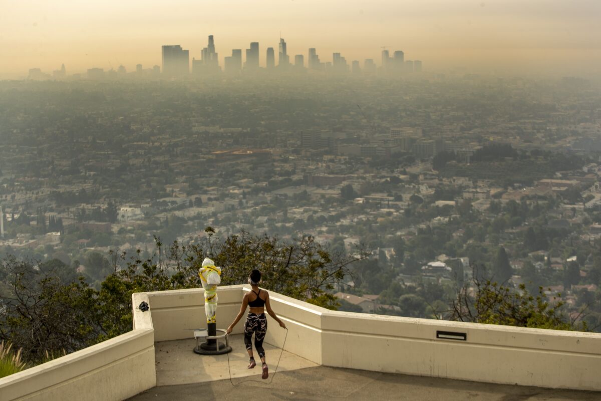 Smoke over Los Angeles. 