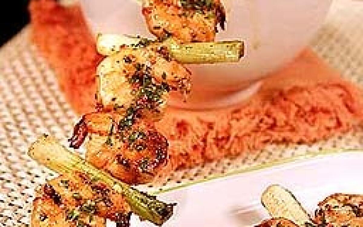 Grilled Shrimp and Green Onion Skewers