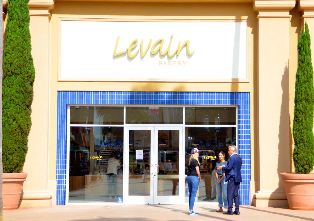 The entry to Levain Bakery, found at suite 315 in Newport Beach's Fashion Island.
