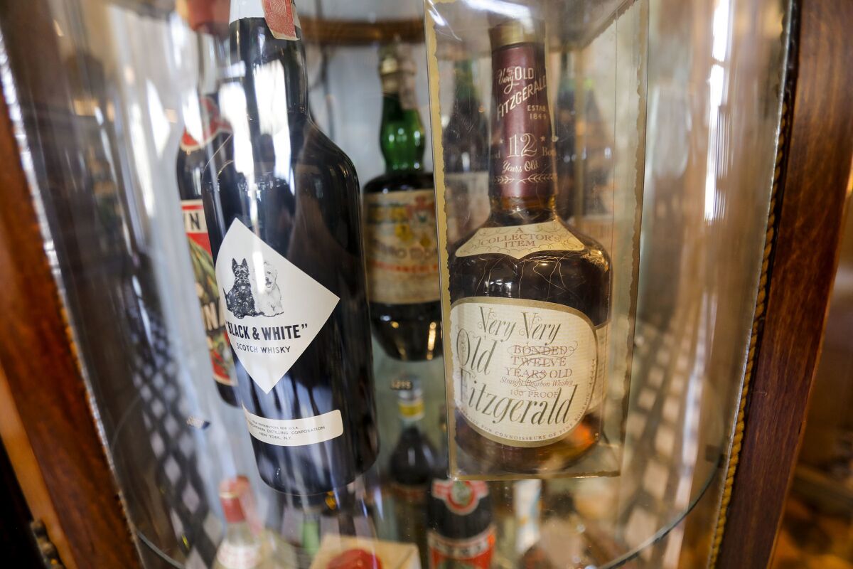 Raised by Wolves opened recently at Westfield UTC, a high-end bar and boutique bottle shop. It's a walk back in time to the era of the speakeasy that features bottles of liquor for sale, including a $20,000 bottle of Very Very Old Fitzgerald Straight Bourbon Whiskey, right.