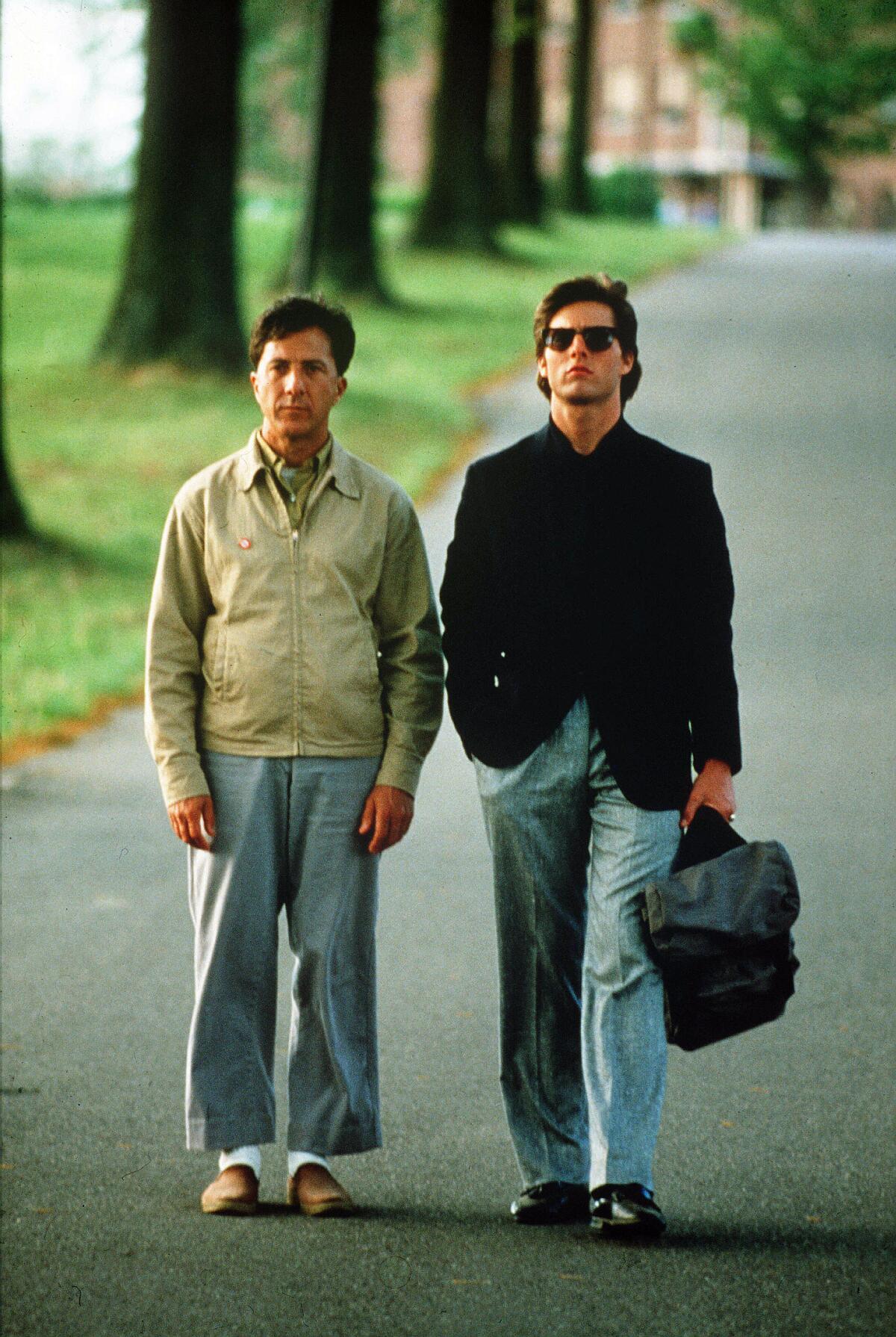 Dustin Hoffman, left, and Tom Cruise in “Rain Man” (1988).