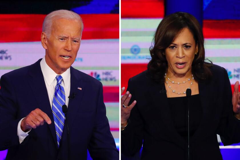 Former Vice President Joe Biden is set to take the stage alongside California Sen. Kamala Harris Wednesday night in Detroit.