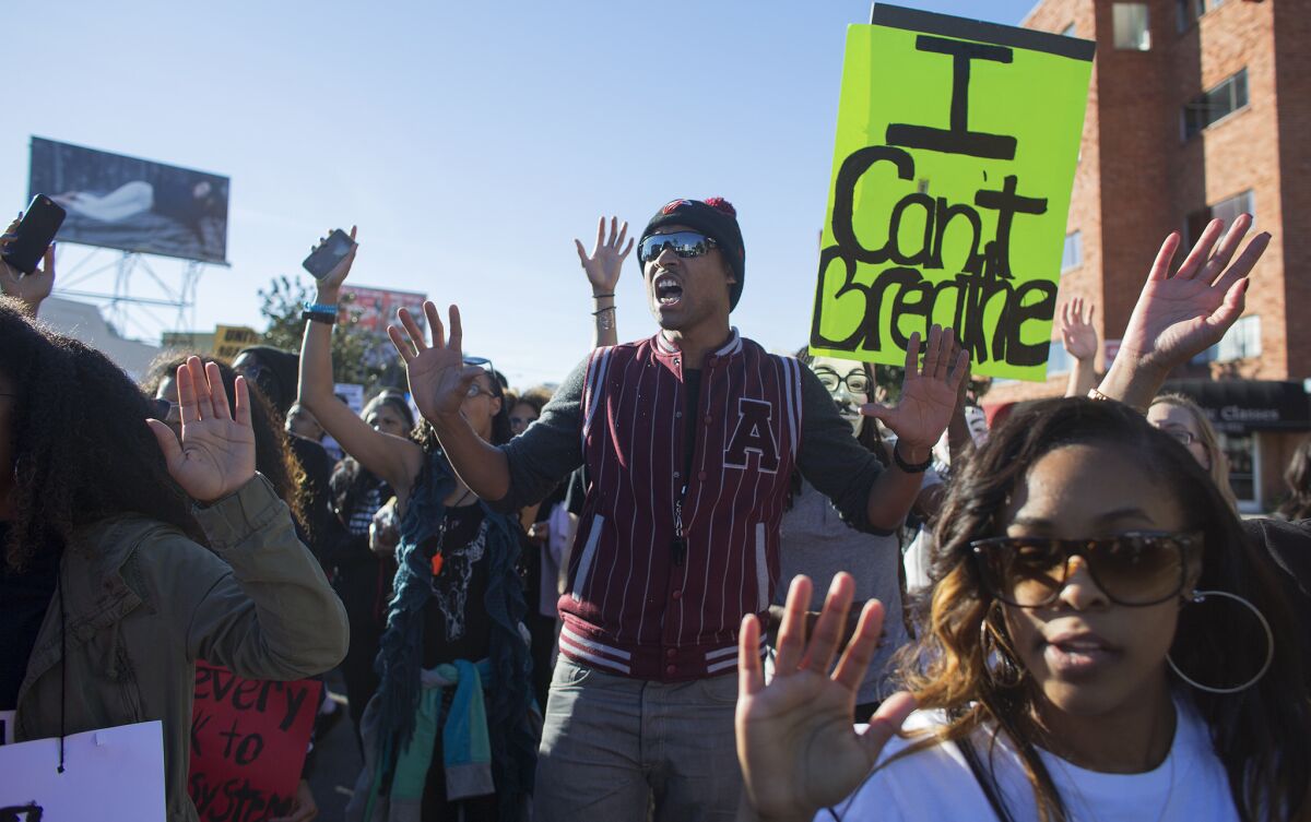 A march against police killings of unarmed black men drew crowds to the Fairfax area.