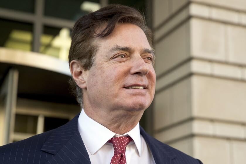 FILE - In this Thursday, Nov. 2, 2017, file photo, Paul Manafort, President Donald Trump's former campaign chairman, leaves Federal District Court, in Washington. Manafort is making his first court appearance in months as prosecutors and defense lawyers prepare to argue over whether the former Trump campaign chairman intentionally lied to investigators. Manafort had asked to skip Fridays appearance in federal court in Washington. But Judge Amy Berman Jackson denied the request, saying hed already missed several court dates. (AP Photo/Andrew Harnik, File)