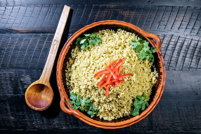 LOS ANGELES, CA - JULY 30: Chef Christy Lujan Kist's Cilantro Lime Rice recipe at Cacao Mexicatessen on Thursday, July 30, 2020 in Los Angeles, CA. (Mariah Tauger / Los Angeles Times)