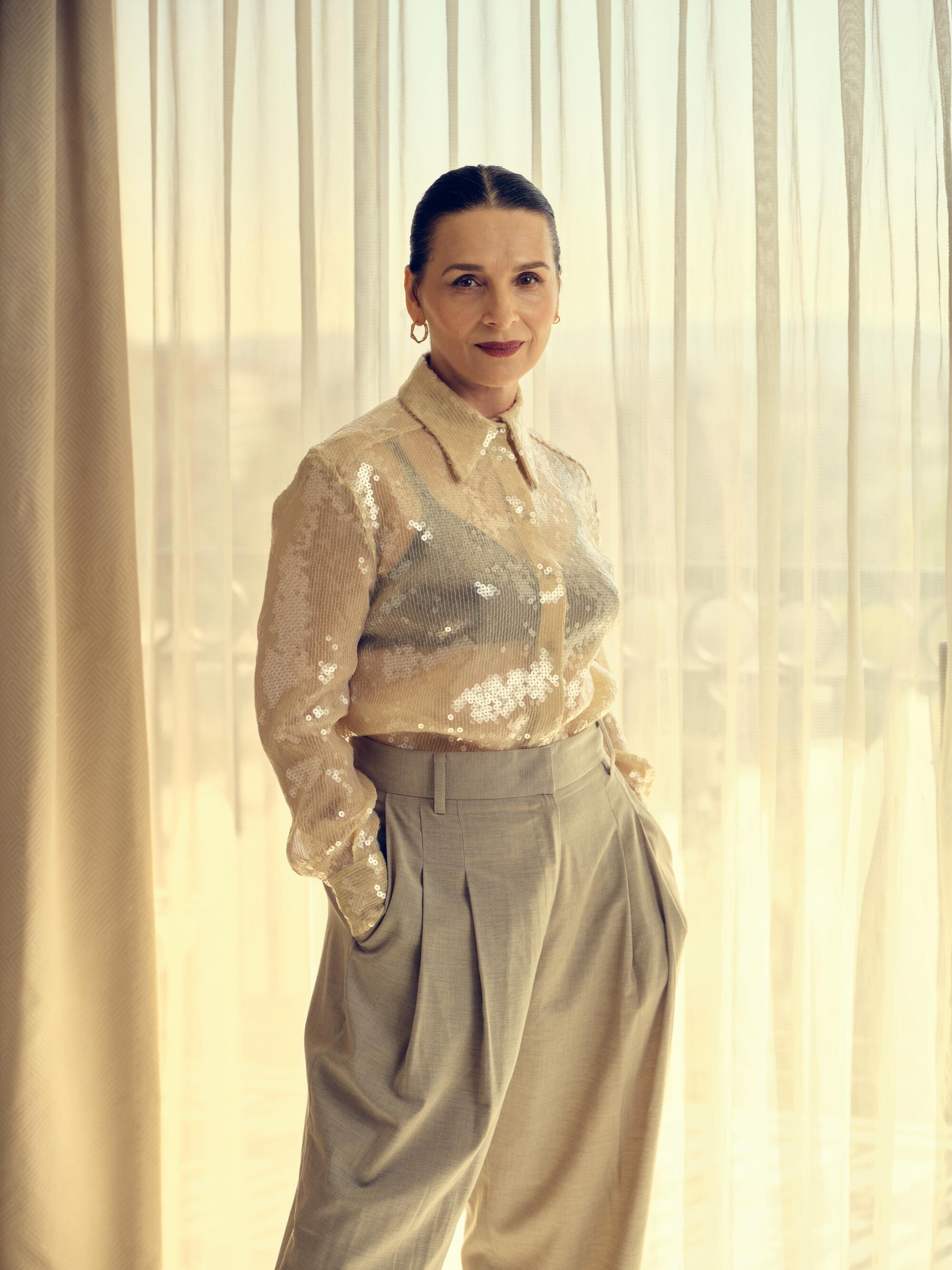 Juliette Binoche is photographed in the London West Hollywood in Los Angeles, CA on November 21, 2023.