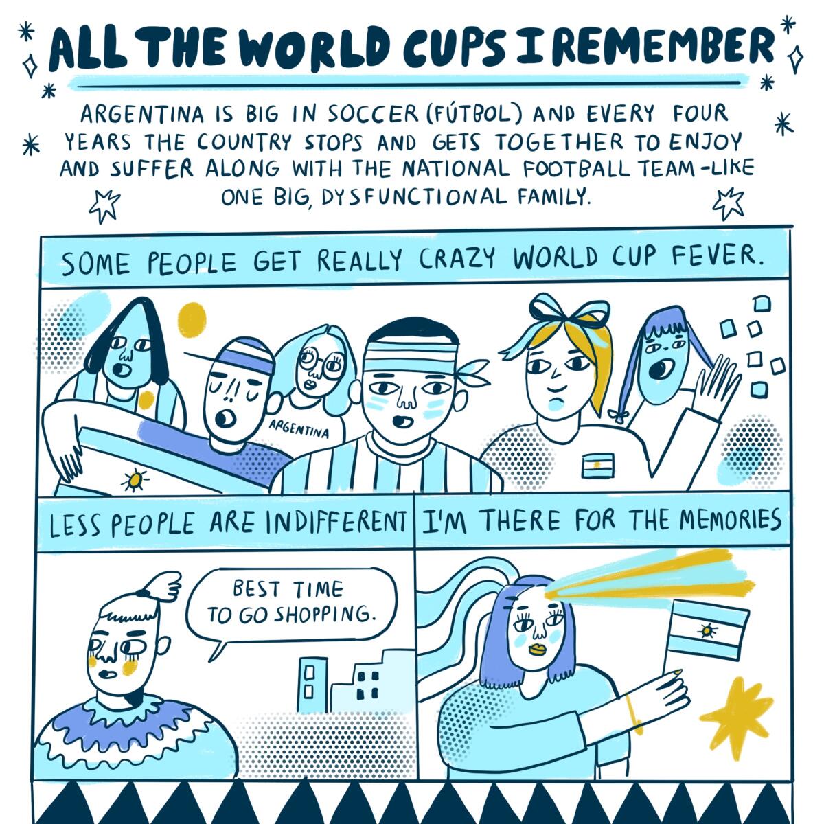Argentina is big in Futbol and every four years the country gets together to enjoy and suffer. 