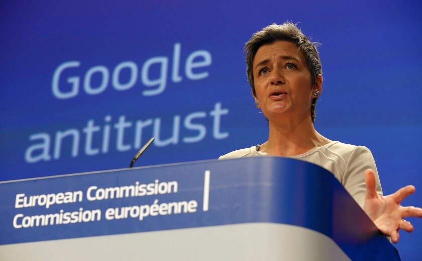 “Dominant companies have a responsibility not to abuse their powerful market positions by restricting competition either in the market where they are dominant or in neighboring markets,” said Margrethe Vestager, the European competition commissioner.