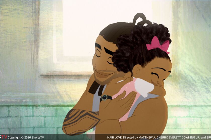 A scene from the Oscar-nominated animated short "Hair Love," directed by Matthew A. Cherry.