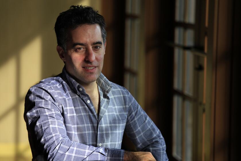 Novelist Nathan Englander at the Old Globe Theater complex in San Diego, where his play "The Twenty Seventh Man" is in production.