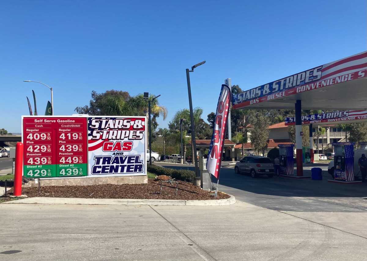 Gas prices advertised in Chula Vista on Oct. 13, 2021
