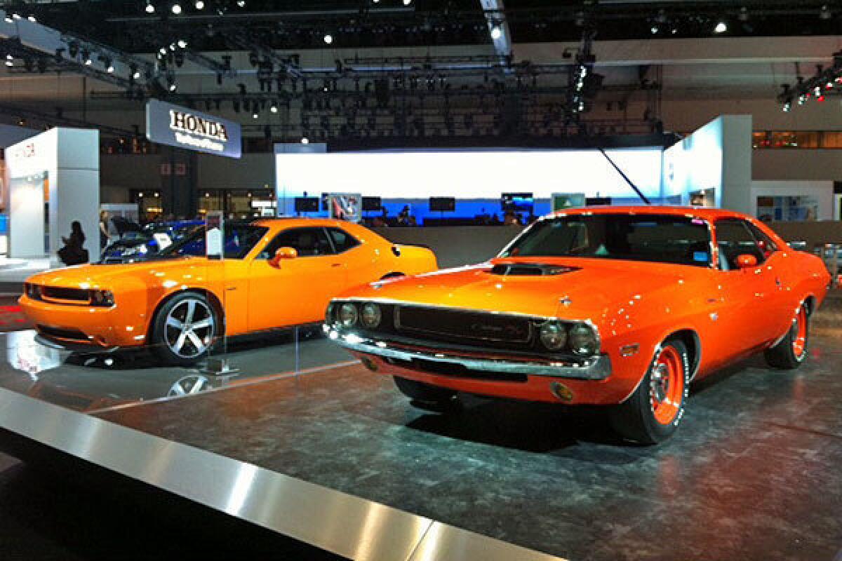 The Dodge exhibit and two anniversary-edition cars at the L.A. Auto Show trace the brand's history over its first 100 years.