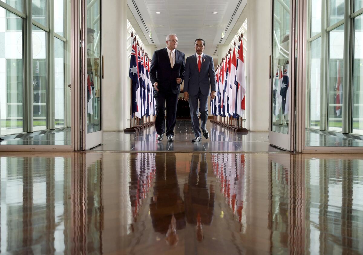 Australian Prime Minister Scott Morrison and Indonesian President Joko Widodo