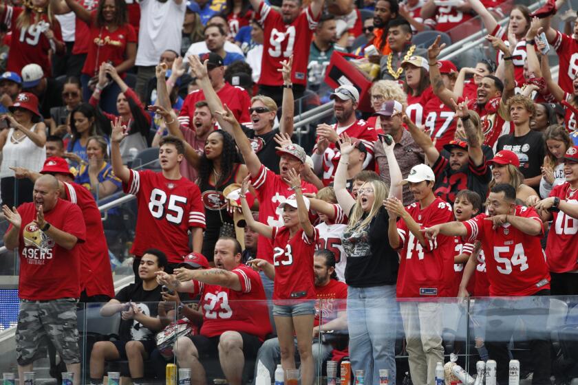  San Francisco 49ers fans showed their colors against the Rams at SoFi Stadium.