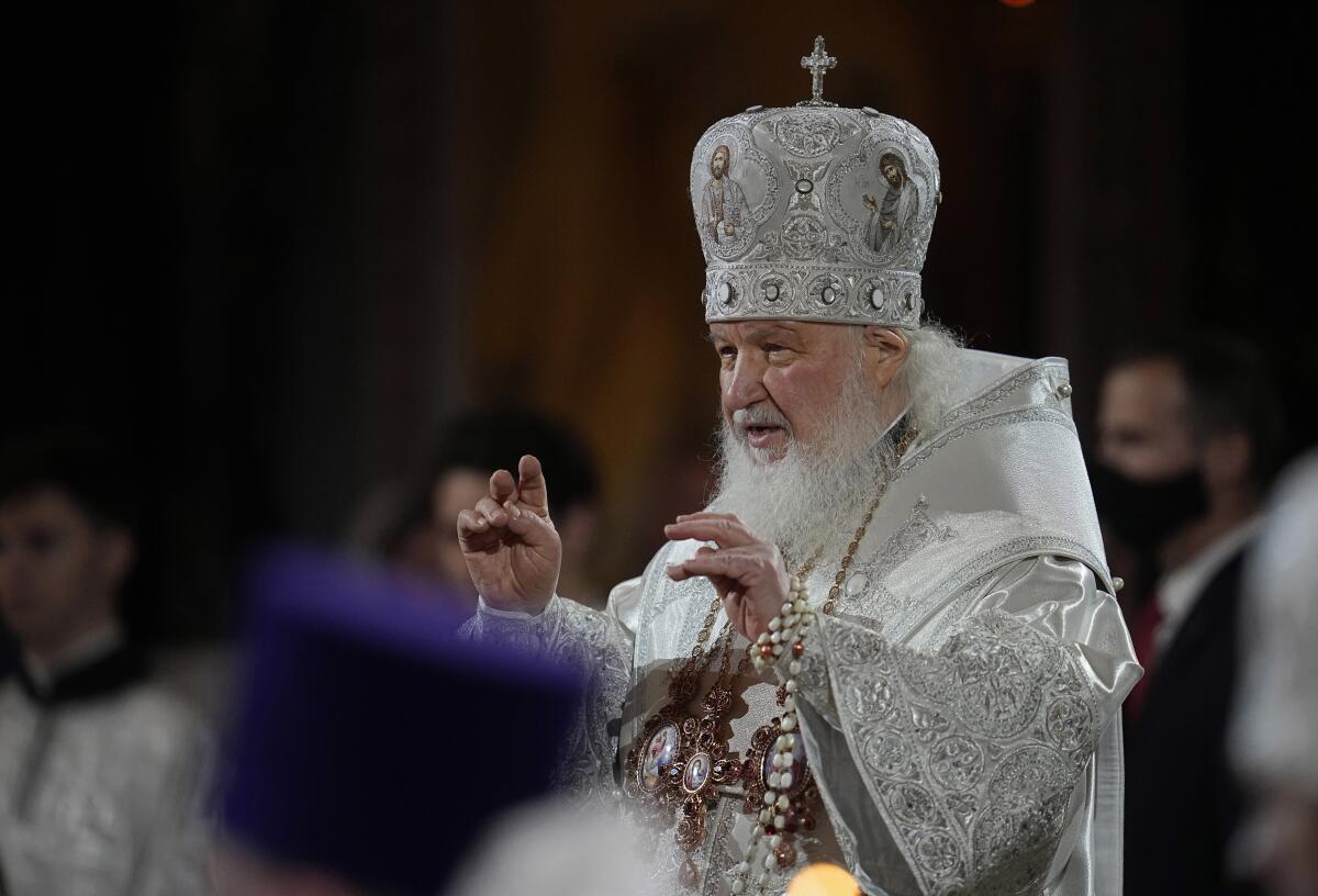 ARCHIVO - El patriarca de la Iglesia Ortodoxa Rusa, Cirilo,
