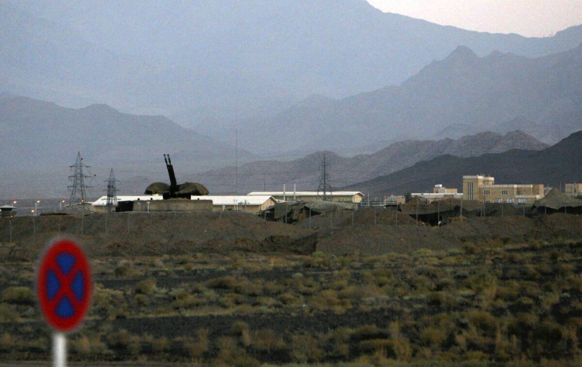 A 2007 photo shows an antiaircraft gun at Iran's uranium enrichment complex at Natanz. Iran plans to boost the production capability at the site with faster centrifuges.