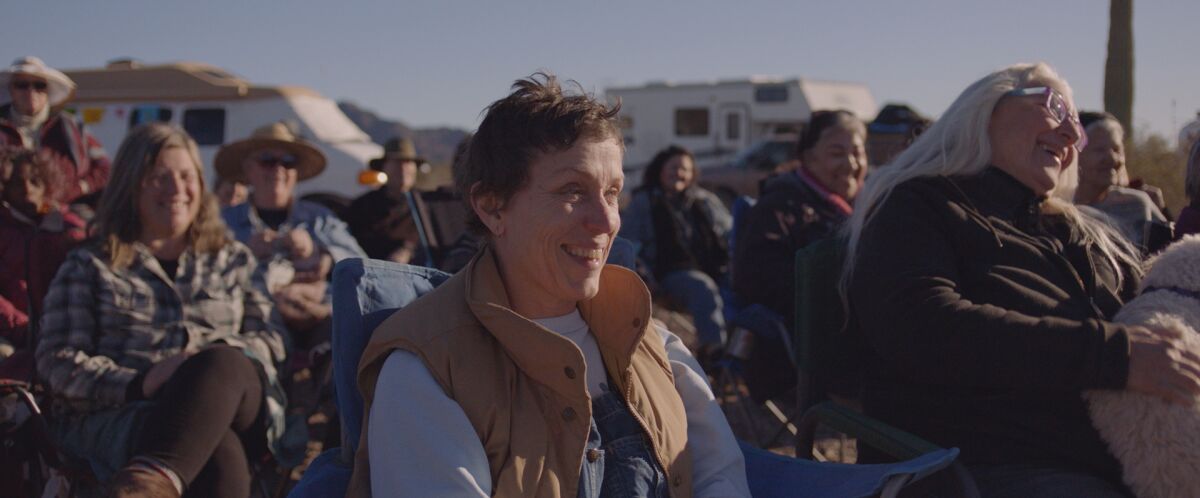 Frances McDormand in the film NOMADLAND. Credit: Searchlight Pictures/20th Century Studios