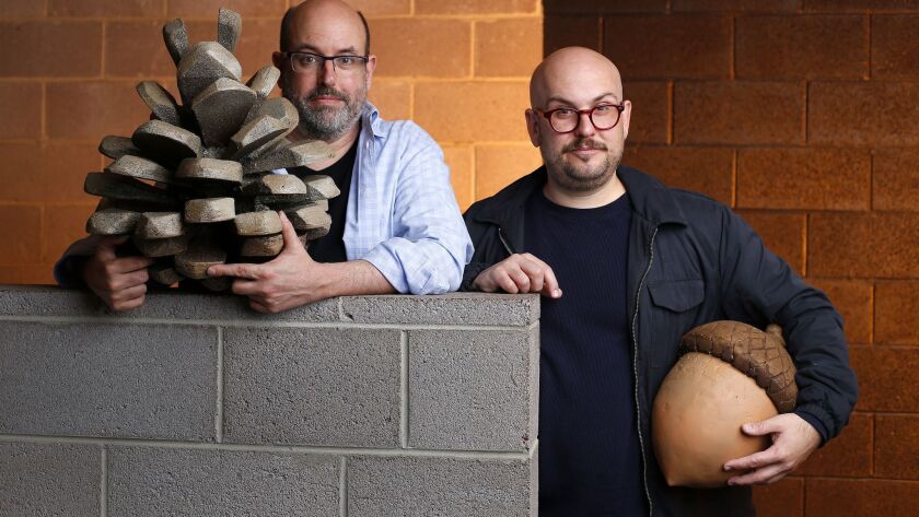 Director and La Jolla Playhouse artistic chief Christopher Ashley (left) and playwright Robert Askins are collaborating on the world premiere of Askins' comedy "The Squirrels."