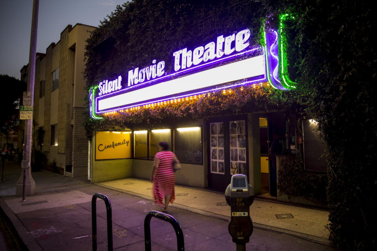 The Silent Movie Theatre, photographed in 2017 and former home of The Cinefamily, has been renovated and is set to open as the Fairfax Cinema.