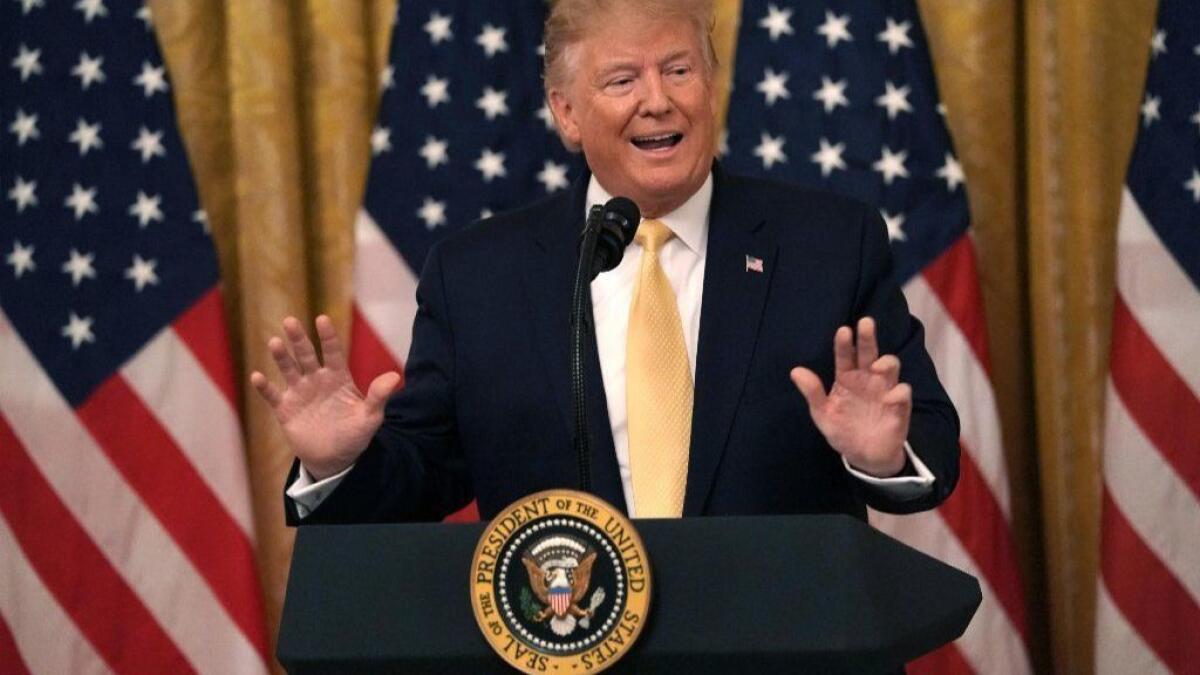 President Trump at a Presidential Social Media Summit in the East Room of the White House on Thursday.