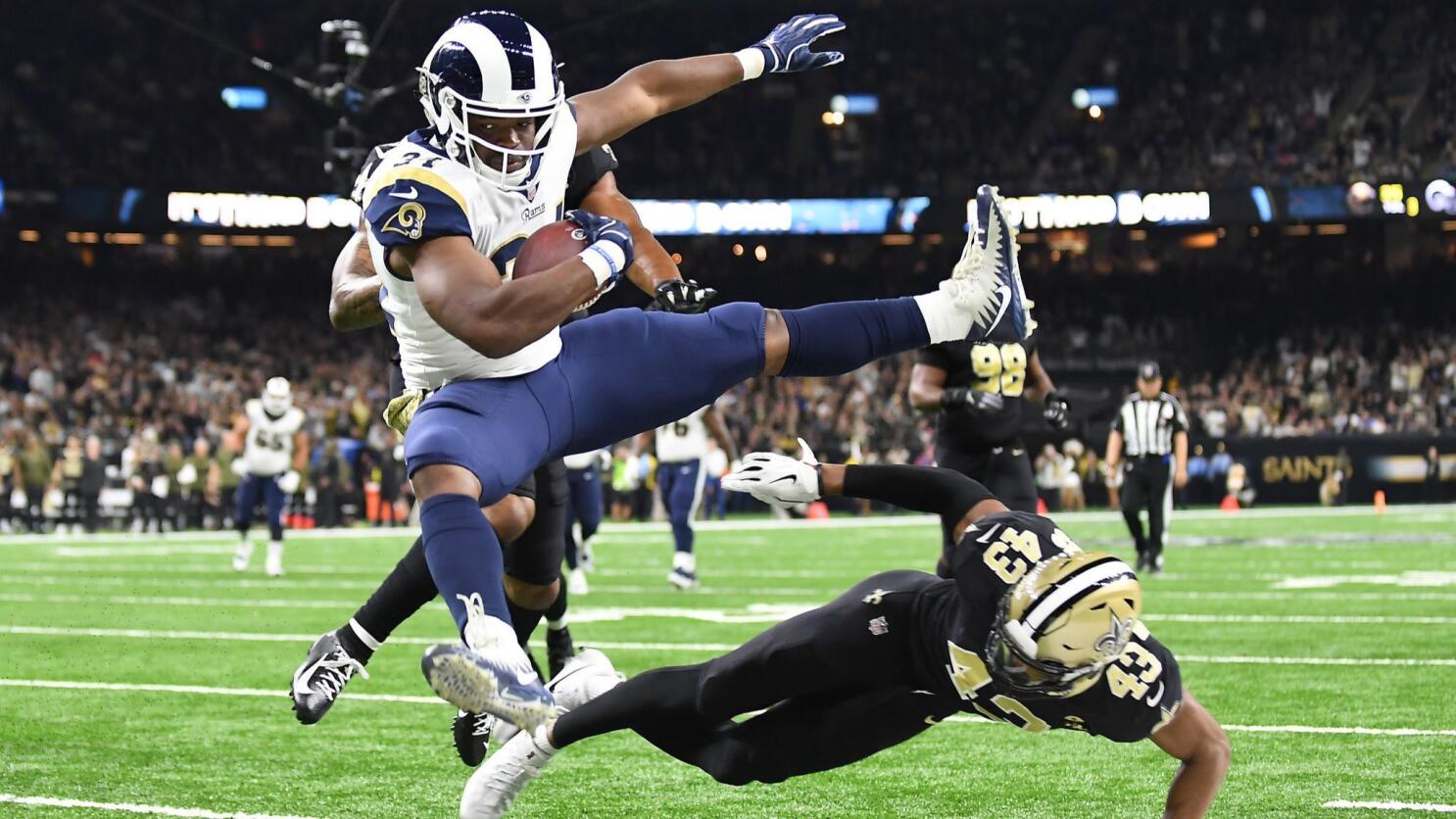 Rams don't sweat losing a possible perfect season after 45-35 defeat at New  Orleans - Los Angeles Times