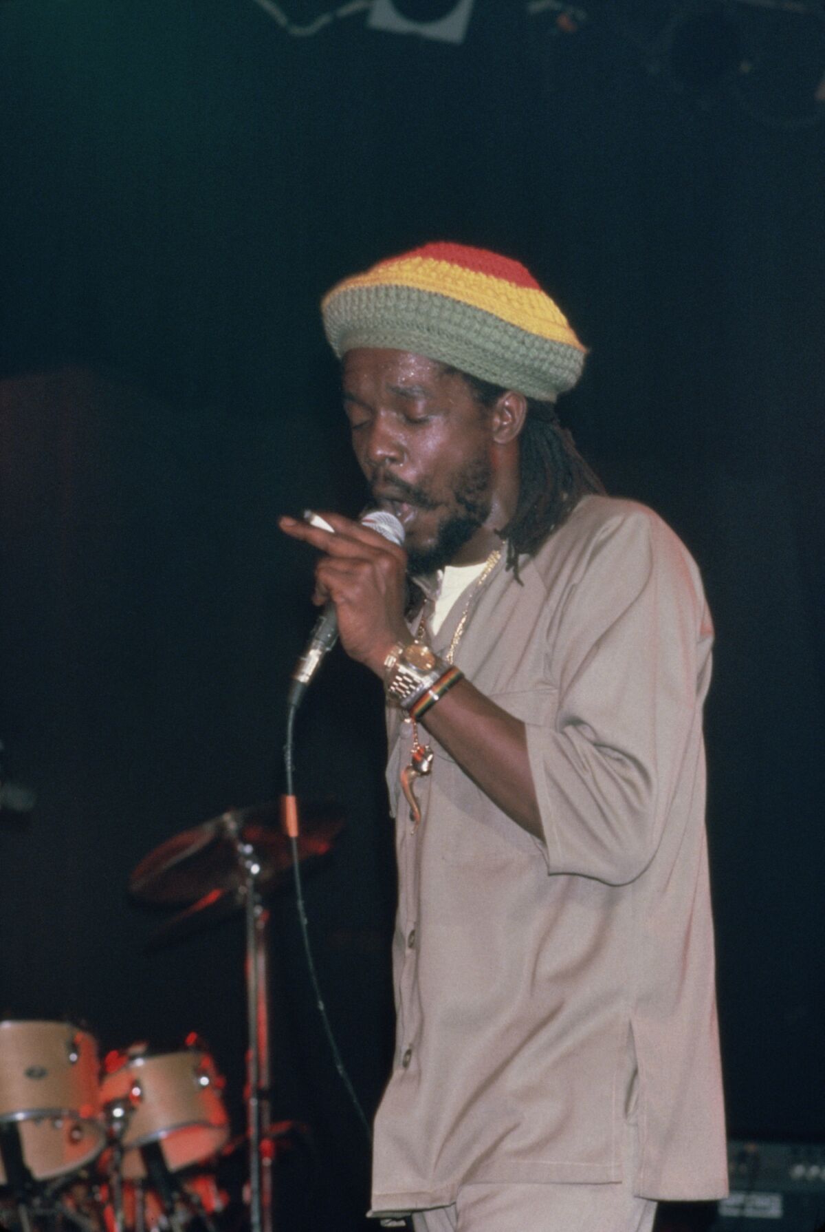 Peter Tosh (1944-1987), Jamaican reggae musician and singer, was a member of the band The Wailers between 1963 and 1974 before enjoying a successful solo career.