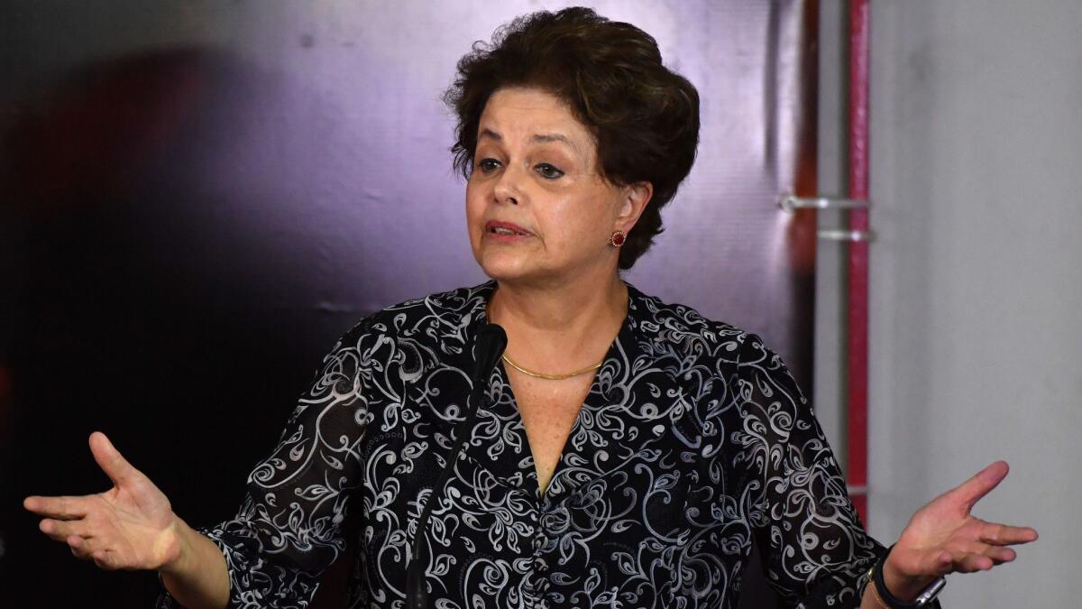 Then-Brazilian President Dilma Rousseff was impeached in August 2016.