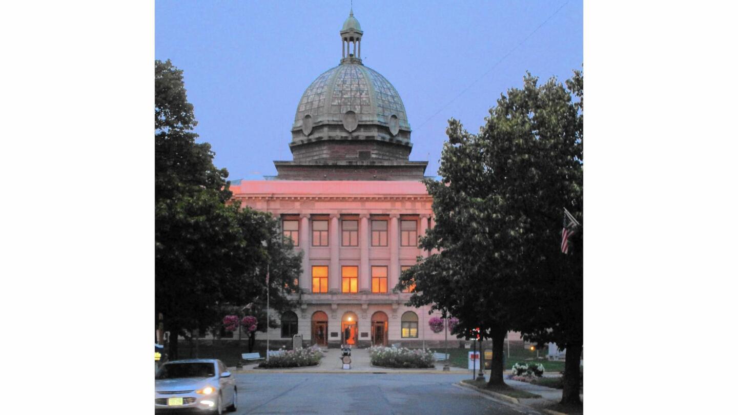 The historic Oneida County Courthouse, topped by a Tiffany-style glass dome, is home of the fictional Loon Lake Police Department.