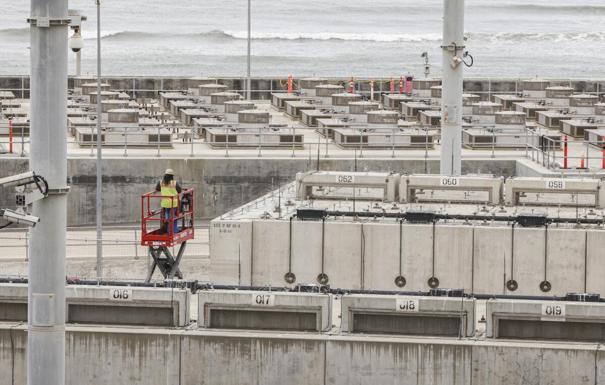 The location where the nuclear waste is stored at San Onofre. 