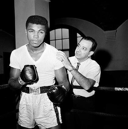 Muhammad Ali trains with Angelo Dundee at City Parks Gym in New York.