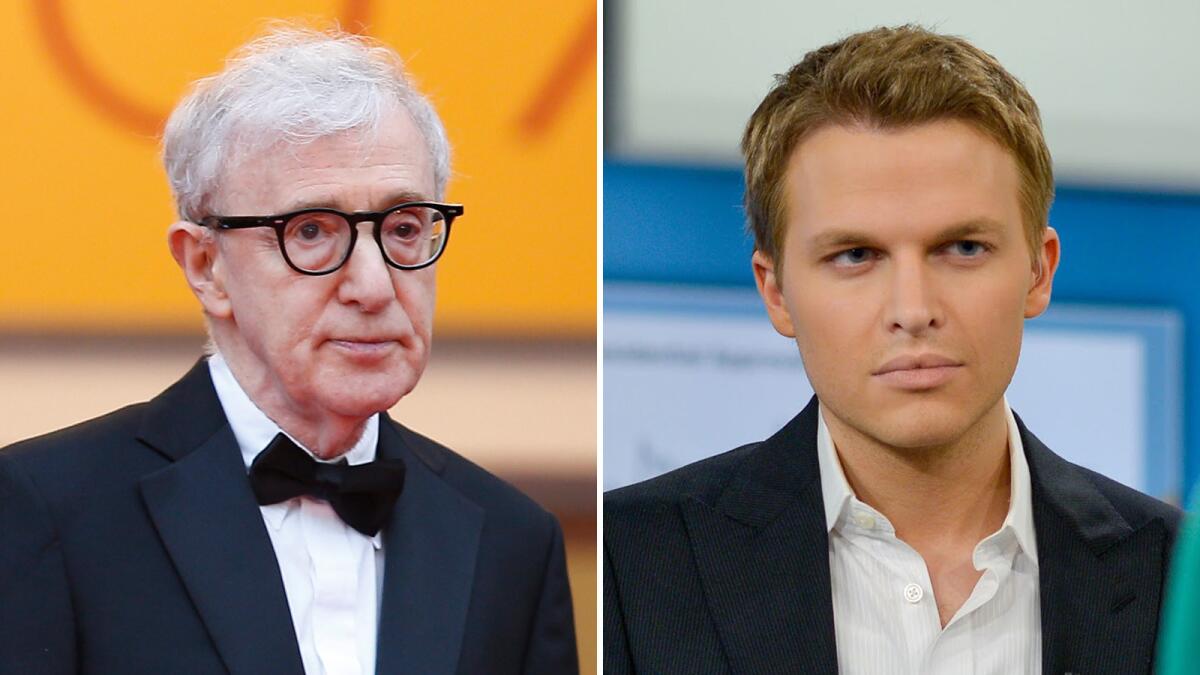 Woody Allen, left, and Ronan Farrow.