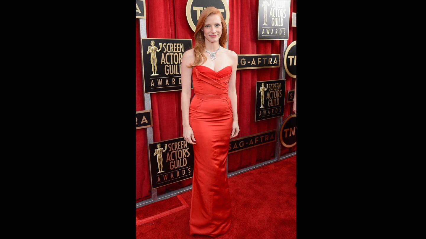 A lot of Jessica Rabbit tweets went out when Jessica Chastain stepped out in this red, body-hugging Alexander McQueen gown. Frankly, it just wasn't that interesting-looking.