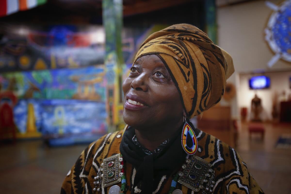 Makeda Cheatom, founder and director of the WorldBeat Cultural Center in Balboa Park, speaks about the negotiations with the city of San Diego to obtain a lease. Since 1989, WorldBeat Cultural Center has attracted an estimated 30,000 visitors annually.